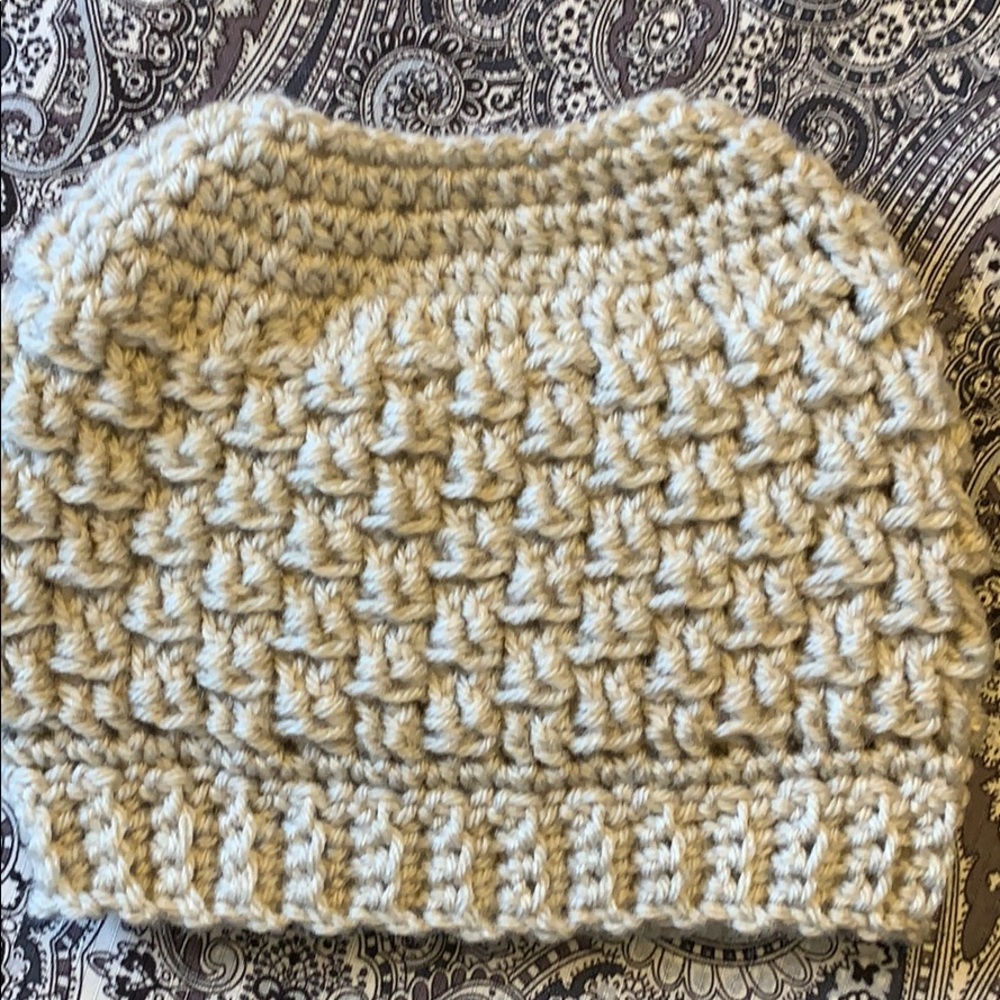 2/$20 Messy Bun Top Knot Beanie Hat